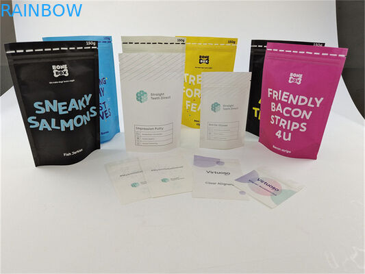 재사용할 수 있는 화려한 바이오 크라프트 지 맞춘 인쇄된 백 애완동물사료는 팁을 견딥니다