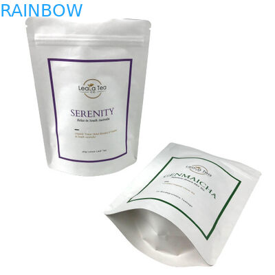 당신의 로고와 함께 하얀 얼어붙은 지플록식 가방 냄새 증명을 패키징하는 커피 차