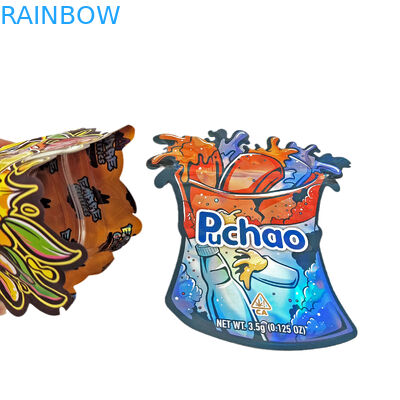 사용자 지정 디자인 3.5g 7g 14g 28g 다이 컷 가방 지플락 특수 모양 아동 보호 맞춤형 모양 Mylar 스낵 백 포장