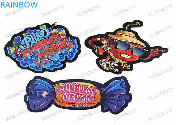 불규칙한 3.5g 스낵 봉지 특별한 모양이 형성된 음식 플라스틱 집록 패키징 마일라 봉지를 다이 컷하세요