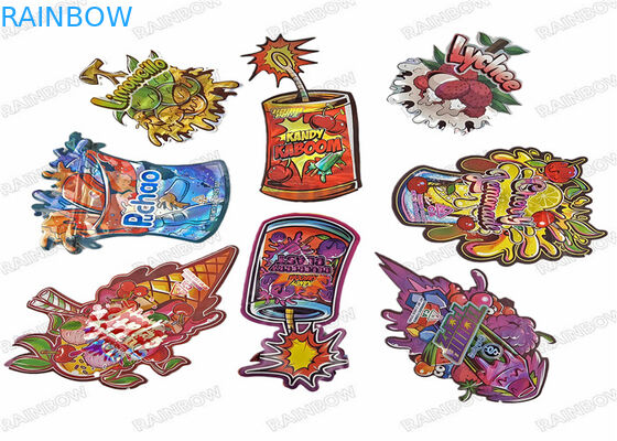 지플록식 3.5g 캔디 쿠키 봉지와 에더블 마일라 봉지 다이 컷 페셜 모양이 형성된 플라스틱 파우치