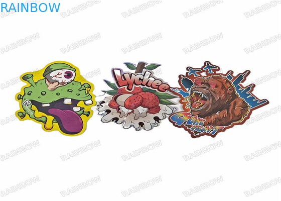 지플록식 3.5g 캔디 쿠키 봉지와 에더블 마일라 봉지 다이 컷 페셜 모양이 형성된 플라스틱 파우치