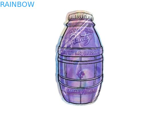 맞춘 인쇄된 3.5g 0.125 온스는 증명 지플록식 마일라 가방 특정 다이 컷 불규칙한 모양의 냄새를 맡습니다