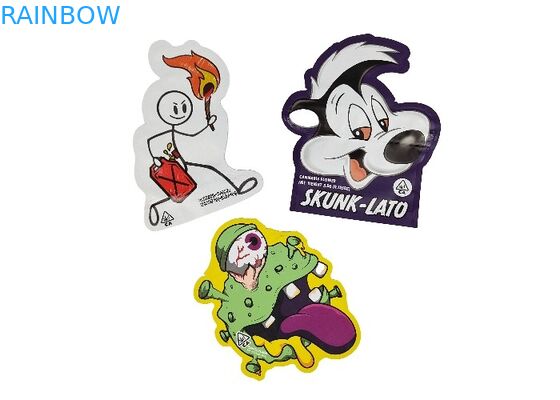 특별한 모양이 형성된 어린이에게 안전한 Zip 잠금 가방 재밀봉할 수 있는 3.5g - 28g 냄새 증명 팁