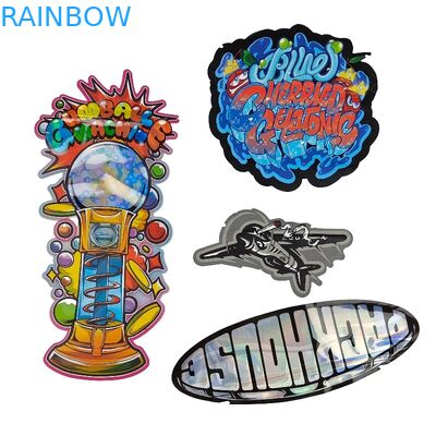 관습 3.5g - 28g 빛나는 홀로그램은 식품 힘 쿠키를 위한 마일라 가방 특별 형상을 다이 컷합니다