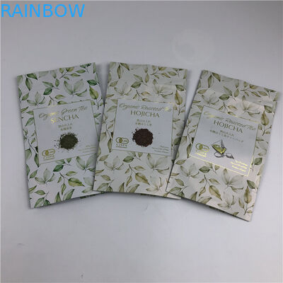 맞춤형 디지털 프린팅 가방 금속 로고 서있는 차 포장 가방