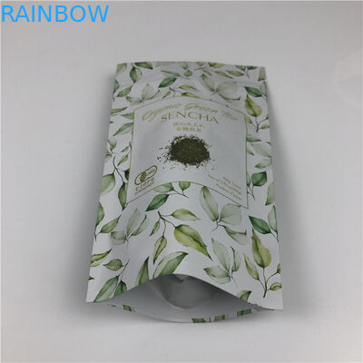 맞춤형 디지털 프린팅 가방 금속 로고 서있는 차 포장 가방