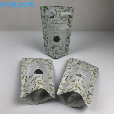 맞춤형 디지털 프린팅 가방 금속 로고 서있는 차 포장 가방