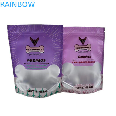 지퍼 잠금과 함께 서있는 포장용 재사용 애완 동물 식품 봉지