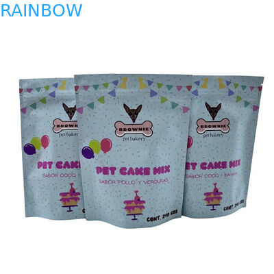 지퍼 잠금과 함께 서있는 포장용 재사용 애완 동물 식품 봉지