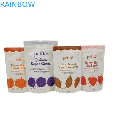 맞춤식 식용 플라스틱 포장 생물 분해 가능한 가방 알루미늄 엽지 지프 잠금 차 커피 간식용 도이팩