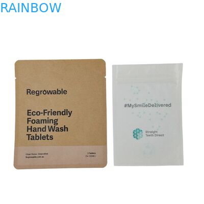 생분해 가능한 도이백 재활용 가능한 사용자 지정 서드업 포스 칩 잠금 크래프트 종이 가방 식용 포장 가방