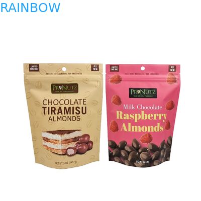 맞춤형 재 닫을 수 있는 플라스틱 초콜릿 콩 가방 알루미늄 엽지 서식 가방 간식 캐시우 지퍼 가방