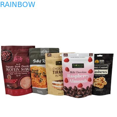 맞춤형 재 닫을 수 있는 플라스틱 초콜릿 콩 가방 알루미늄 엽지 서식 가방 간식 캐시우 지퍼 가방