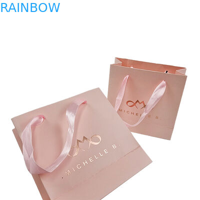 주문 인쇄 로고 우아 하얀 검은 선물 종이 가방 고급 의류 부티크 종이 쇼핑 가방 리본 손잡이