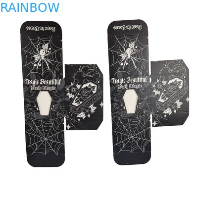 고품질 맞춤형 사각형 검은 종이 상자 특수 전면 구멍 창문 음식 포장 흰색 고지 선물 상자