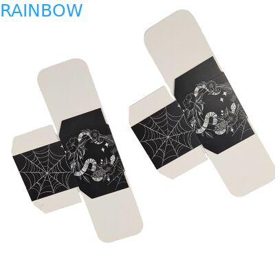 고품질 맞춤형 사각형 검은 종이 상자 특수 전면 구멍 창문 음식 포장 흰색 고지 선물 상자