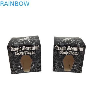 고품질 맞춤형 사각형 검은 종이 상자 특수 전면 구멍 창문 음식 포장 흰색 고지 선물 상자