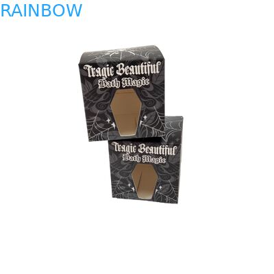 고품질 맞춤형 사각형 검은 종이 상자 특수 전면 구멍 창문 음식 포장 흰색 고지 선물 상자