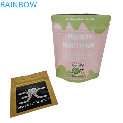 반짝이는 완성 프론트 윈도우 마일러 가방 캔디 꽃 Ziplock 가방 냄새 방지 스탠 업 가방