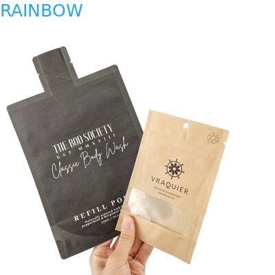 평평한 냄새 방지 금속 포일 견과류 Mylar Heal Seal Bags Pouch Frosted Window Texture With Hang Hole 세면적 인 밀봉 가방