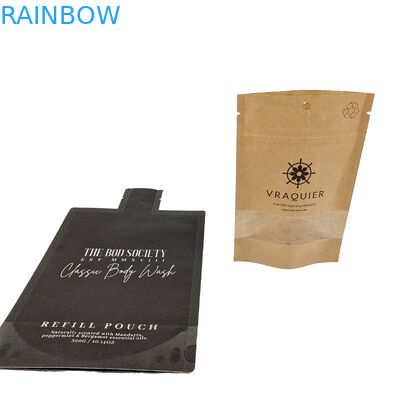 평평한 냄새 방지 금속 포일 견과류 Mylar Heal Seal Bags Pouch Frosted Window Texture With Hang Hole 세면적 인 밀봉 가방