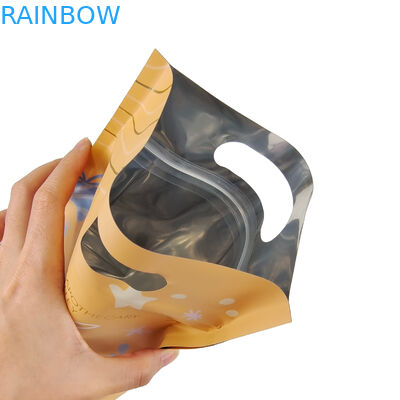 하단 가세트 플라스틱 지프 봉지 플라스틱 정면 평면 하단 가방 식품 포장 사이드 봉지 애완 동물 음식 가방 손잡이