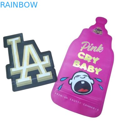 맞춤 인쇄 3.5g 독특한 특수 다이 커트 불규칙 모양의 마이러 가방 밀폐 8th 냄새 방지 특수 Cali Mylar 가방