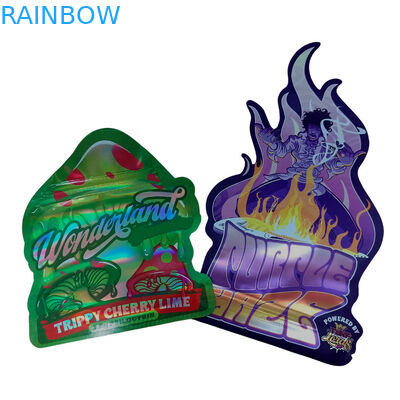 사용자 지정 인쇄 매트 소프트 터치 가방 3.5g 마일러 가방 디지털 인쇄 홀로그램 다이 커트 마일러 ZiplockBag