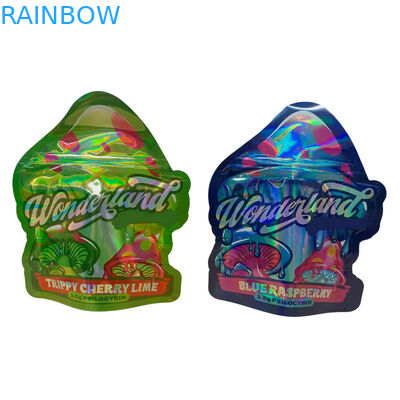 사용자 지정 인쇄 매트 소프트 터치 가방 3.5g 마일러 가방 디지털 인쇄 홀로그램 다이 커트 마일러 ZiplockBag