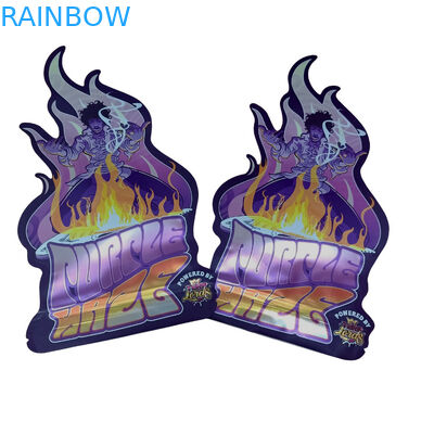 사용자 지정 인쇄 매트 소프트 터치 가방 3.5g 마일러 가방 디지털 인쇄 홀로그램 다이 커트 마일러 ZiplockBag