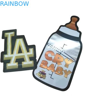 사용자 지정 인쇄 3.5g 마일러 가방 다이 커트 불규칙 가방 Ziplock 원형 마일러 부드러운 터치 플라스틱 식품 과자 가방