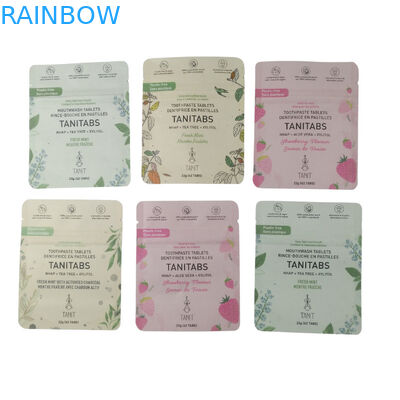 환경 친화적 인 Ziplock 서식 식품 포장재 100% 콤포스타블 생분해 Kraft 종이 가방