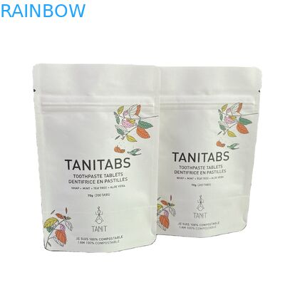 디지털 인쇄 재사용 가능한 생분해성 환경 친화적 서식용 가방 흰색 크래프트 종이 지프 잠금 지프 가방