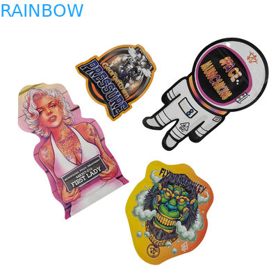 사용자 지정 Ziplock 특수 모양 플라스틱 어린이 보호 냄새 방지 과자 가방 Mylar 패키지 3.5g 7g 사용자 지정 모양 Mylar 가방