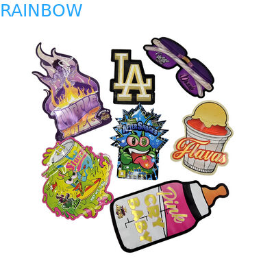 3.5g 맞춤형 포장 및 로고 인쇄 특별 고유 모양 내부 인쇄 홀로그램 다이 커트 마이러 가방