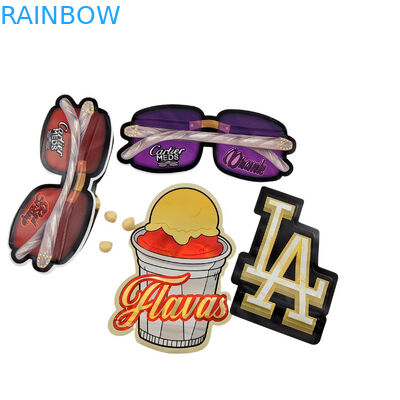 3.5g 맞춤형 포장 및 로고 인쇄 특별 고유 모양 내부 인쇄 홀로그램 다이 커트 마이러 가방