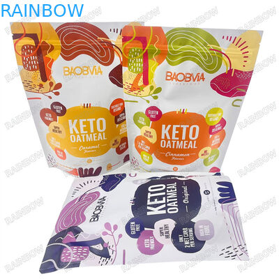 제조 가격 디지털 인쇄 고품질 식품 가방 반짝이는 마무리 플라스틱 가방 투명 창문 식품 저장