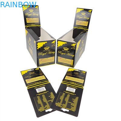 빈! 높은 수준의 사용자 정의 인쇄 디스플레이 종이 박스 종이 카드 빛나는 검은 표면 종이 박스 로열 꿀 패커