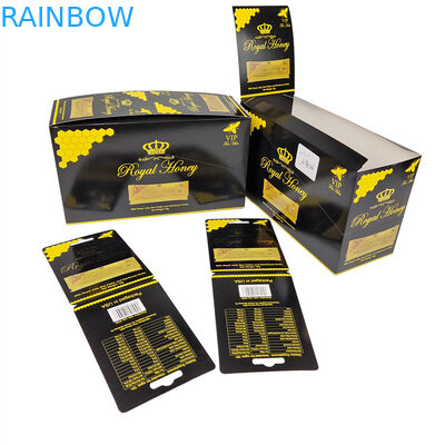 빈! 높은 수준의 사용자 정의 인쇄 디스플레이 종이 박스 종이 카드 빛나는 검은 표면 종이 박스 로열 꿀 패커