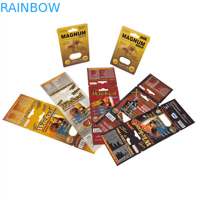 뜨거운 판매 코뿔소 알약 꿀 봉지 순수 알루미늄 엽지 가루 팩 병 3D 효과 카드 디스플레이 박스 포장