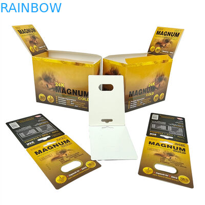 고품질 성약 3d 블러스터 포장 카드 코뿔소 남성 강화 약품 포장 카드 디스플레이 종이 상자와 함께