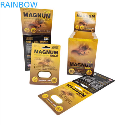 고품질 성약 3d 블러스터 포장 카드 코뿔소 남성 강화 약품 포장 카드 디스플레이 종이 상자와 함께