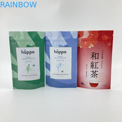 크래프트 종이 봉지 차 봉지 다시 닫을 수 있는 서 있는 봉지 용 포장