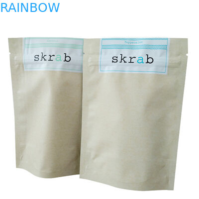 커피 보디 스크럽 포장용 도이 패키지 디자인으로 서있는 은 엽지 봉지