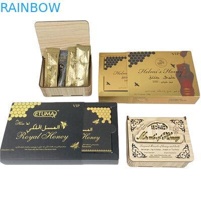 공장 직판 꿀 봉지 및 박스 스팟 UV 사용자 지정 로고 인쇄 고급 꿀 상자 포장