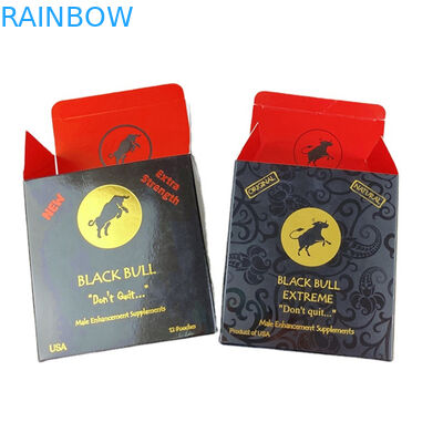 도매 가격 럭셔리 꿀 상자 및 필름 패키지 전체 세트 나무 꿀 알약 금 검은 황소 남성 향상