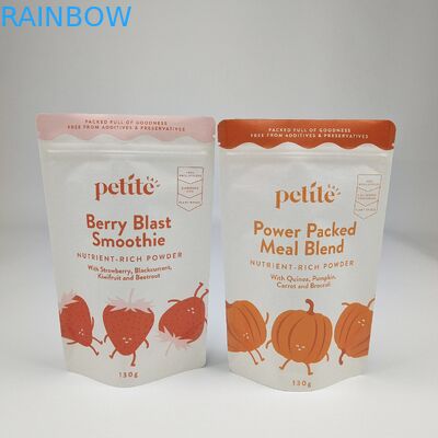 재활용 가능한 지퍼 흰색 갈색 크래프트 종이 가방 사용자 지정 식품 견과류 땅콩 차 사탕 쿠키 포장 로고와 함께 서지 가방