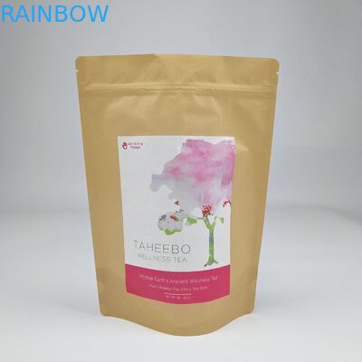 서 서 Zipper Kraft 브라운 종이 다시 닫을 수 있는 열 밀폐 가능한 음식 저장 Doypack 포장 가방 맑은 창문과 함께