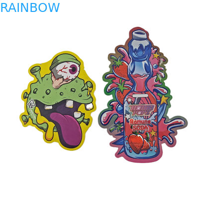 맞춤형 디자인 인쇄 된 다이 커트 지플록 특수 모양 불규칙 플라스틱 포장 3.5g 마이러 가방